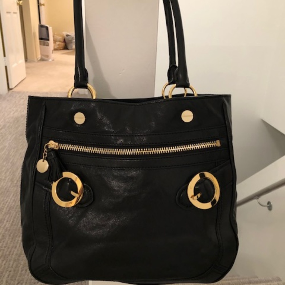 Milly Soft Black Leather Tote (Like New)